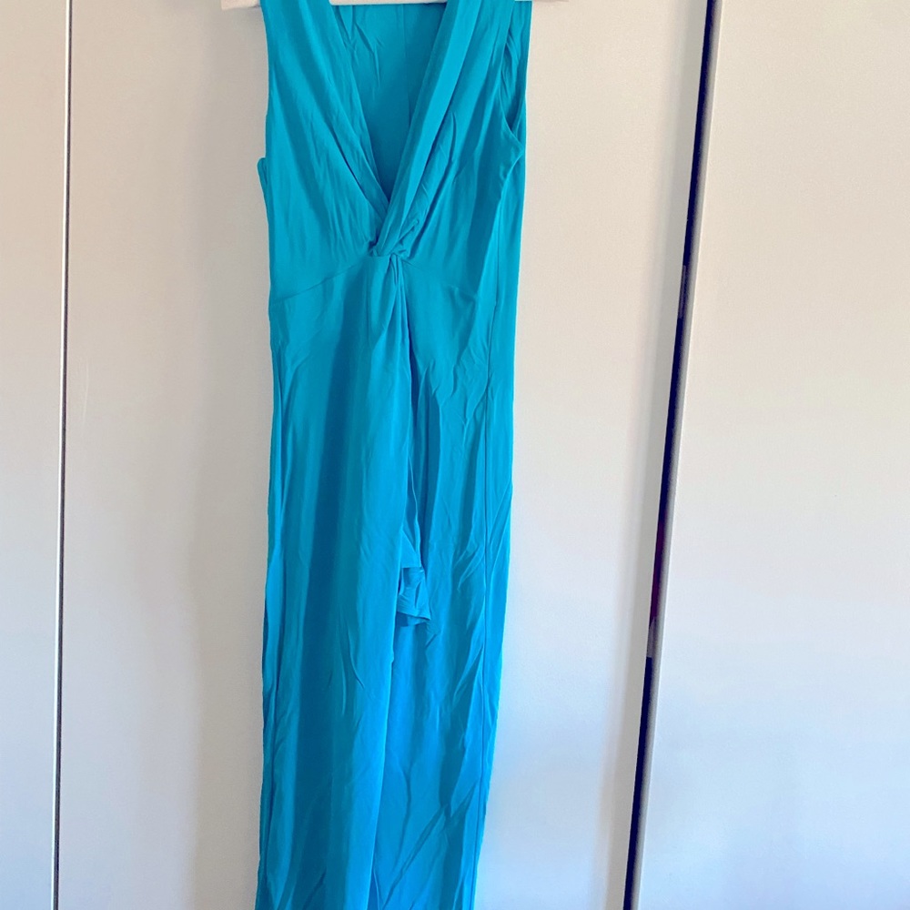 Bebe knotted Top Maxi Dress Turquoise size M